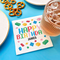 Custom Text Napkins - Building Blocks - 50 Ct
