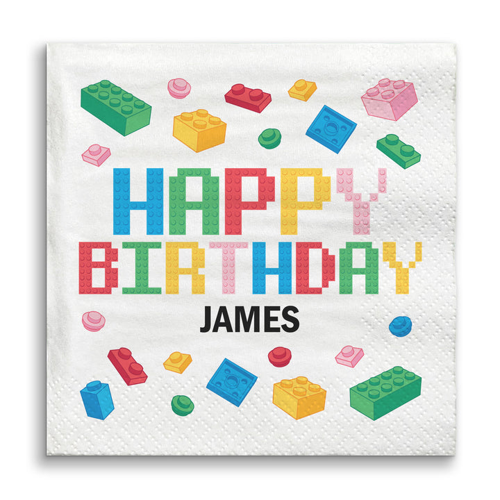 Custom Text Napkins - Building Blocks - 50 Ct