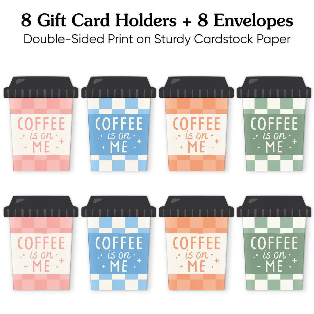Assorted Coffee is on Me Nifty Gifty Card Holders - 8 Ct