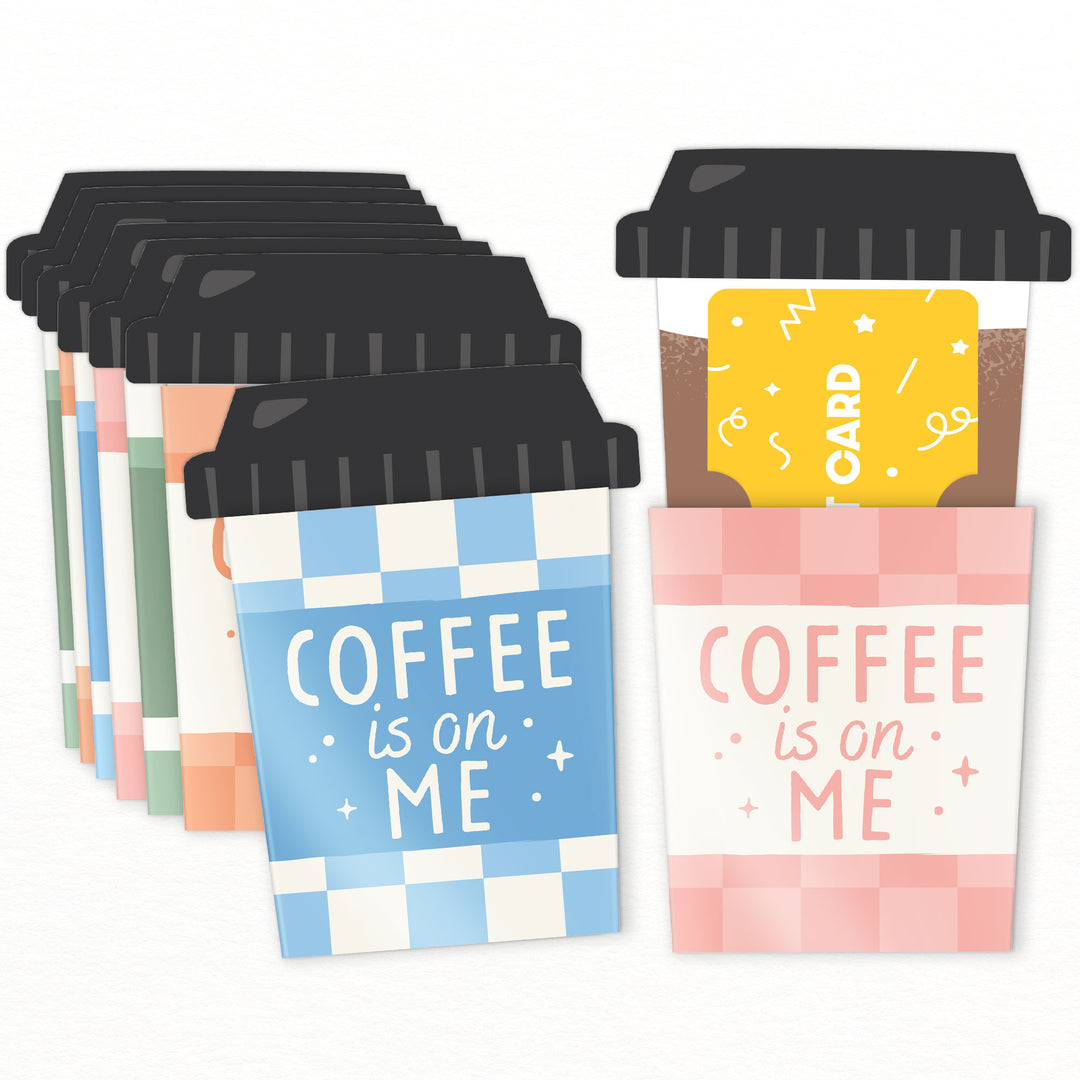 Assorted Coffee is on Me Nifty Gifty Card Holders - 8 Ct