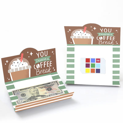 But First, Coffee - Cafe Themed Party Money And Gift Card Holders - Set of 8