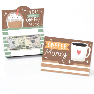 But First, Coffee - Cafe Themed Party Money And Gift Card Holders - Set of 8