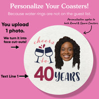 Custom Face Coasters - Wine