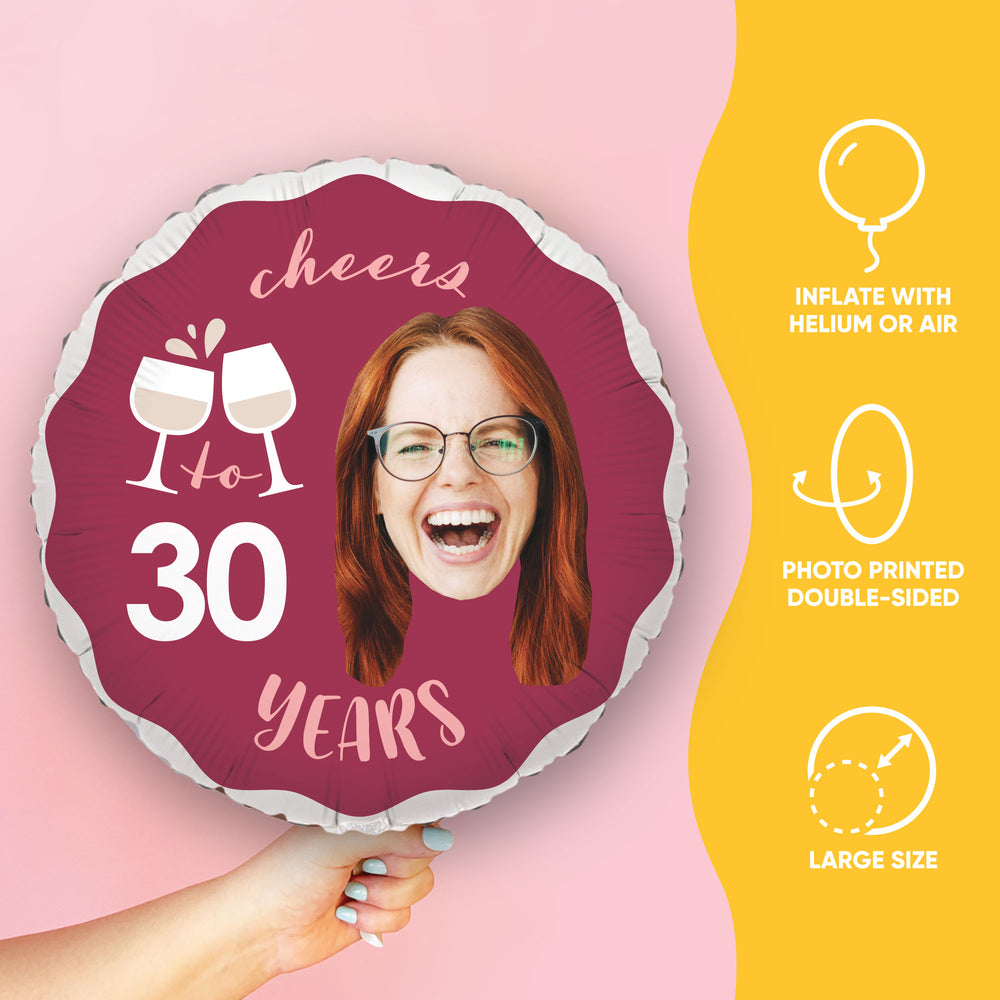 Custom Face Balloon - Wine - Double Sided - 1 Ct