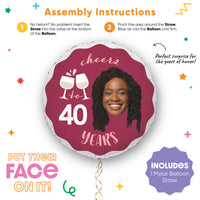 Custom Face Balloon - Wine - Double Sided - 1 Ct