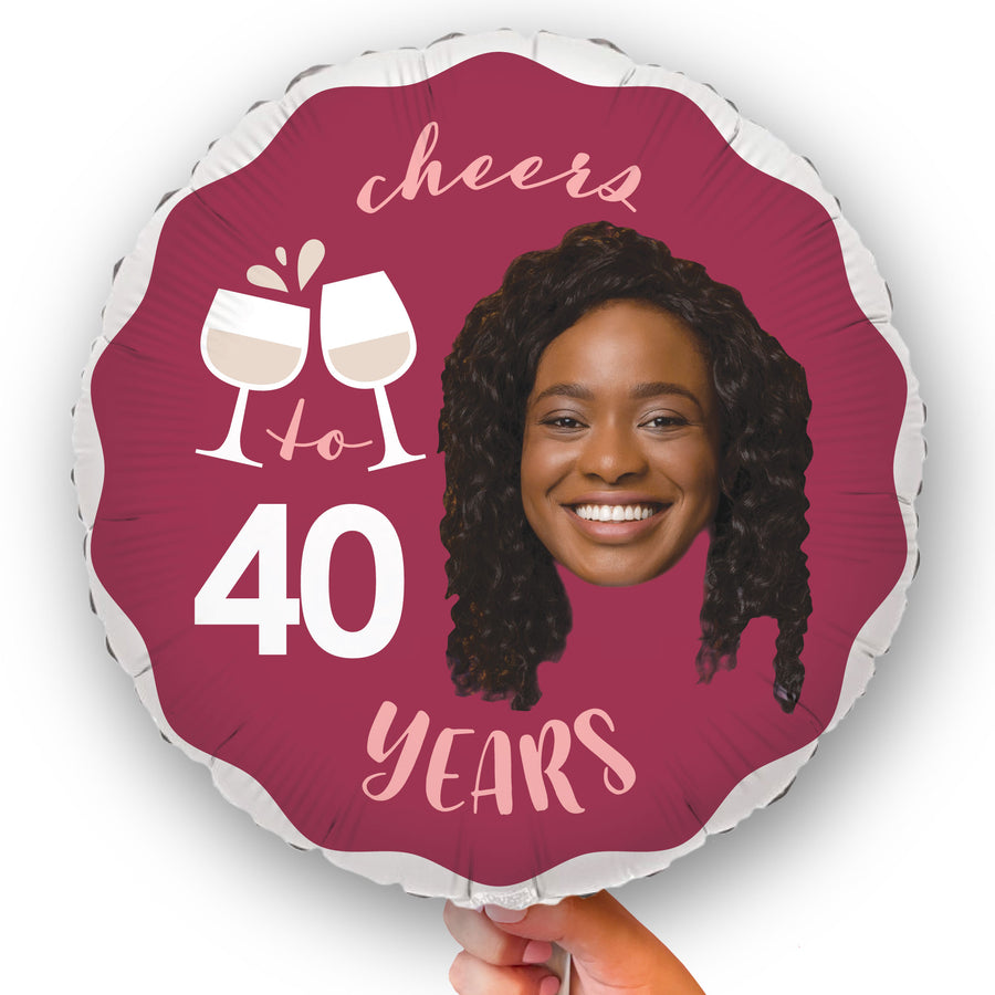Custom Face Balloon - Wine - Double Sided - 1 Ct