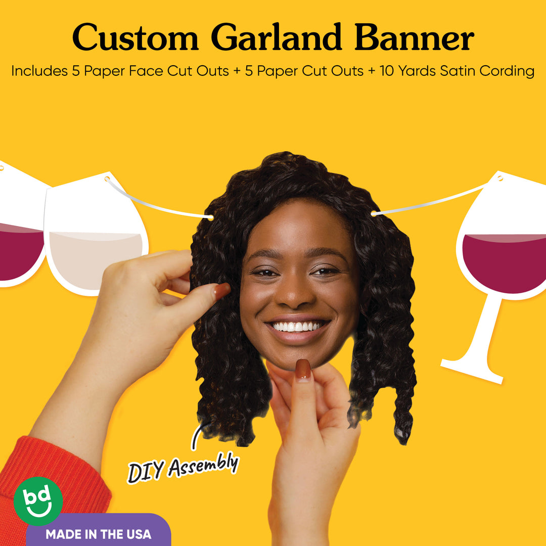 Custom Face Wine Garland Banner