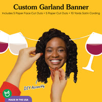 Custom Face Wine Garland Banner