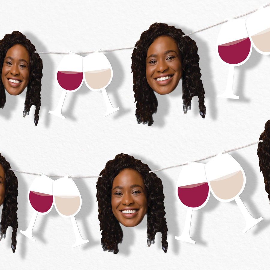 Custom Face Wine Garland Banner