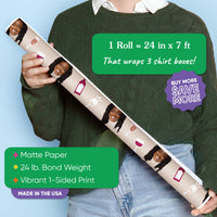 Custom Face Wrapping Paper - Wine
