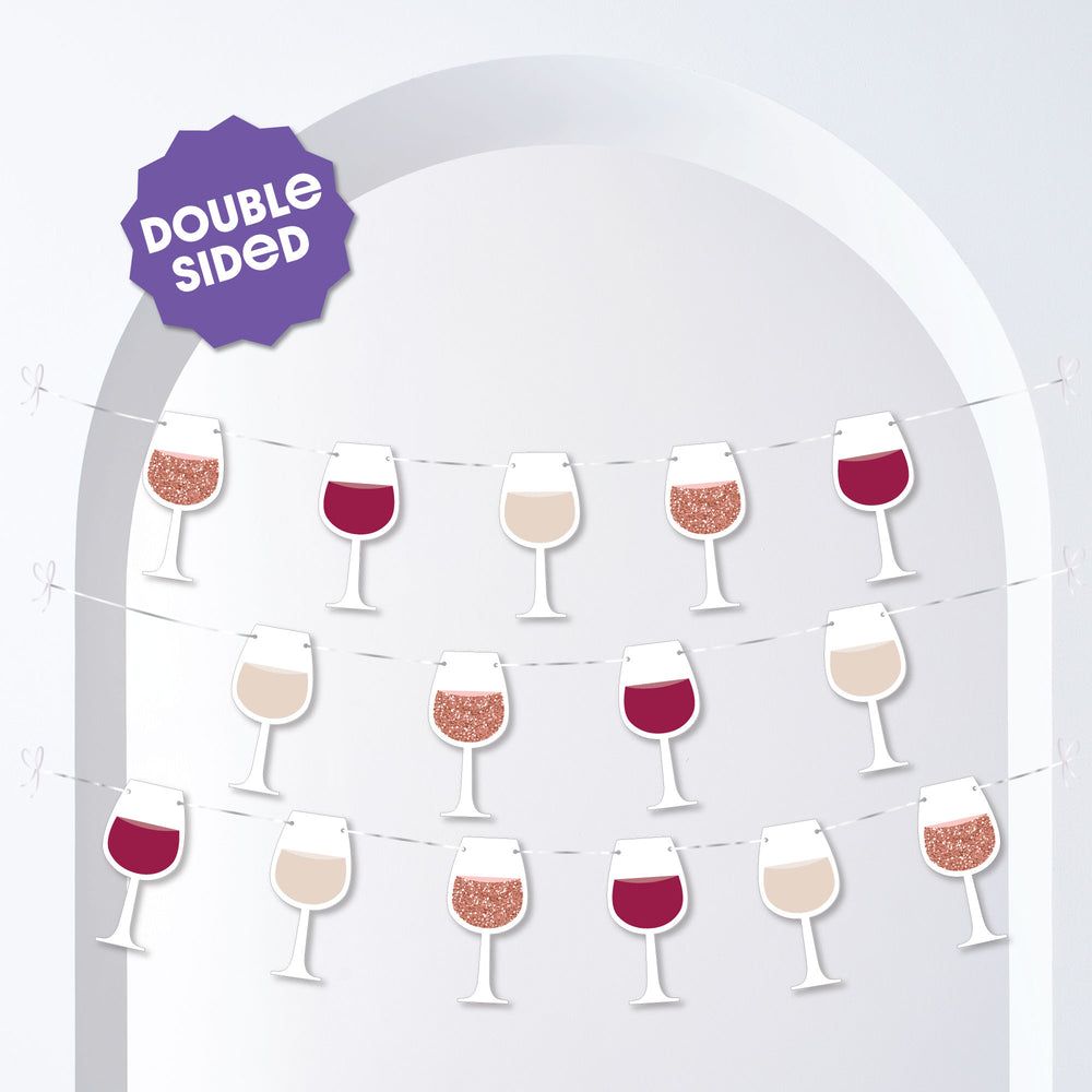 But First Wine Garland Banner - 15 Pc