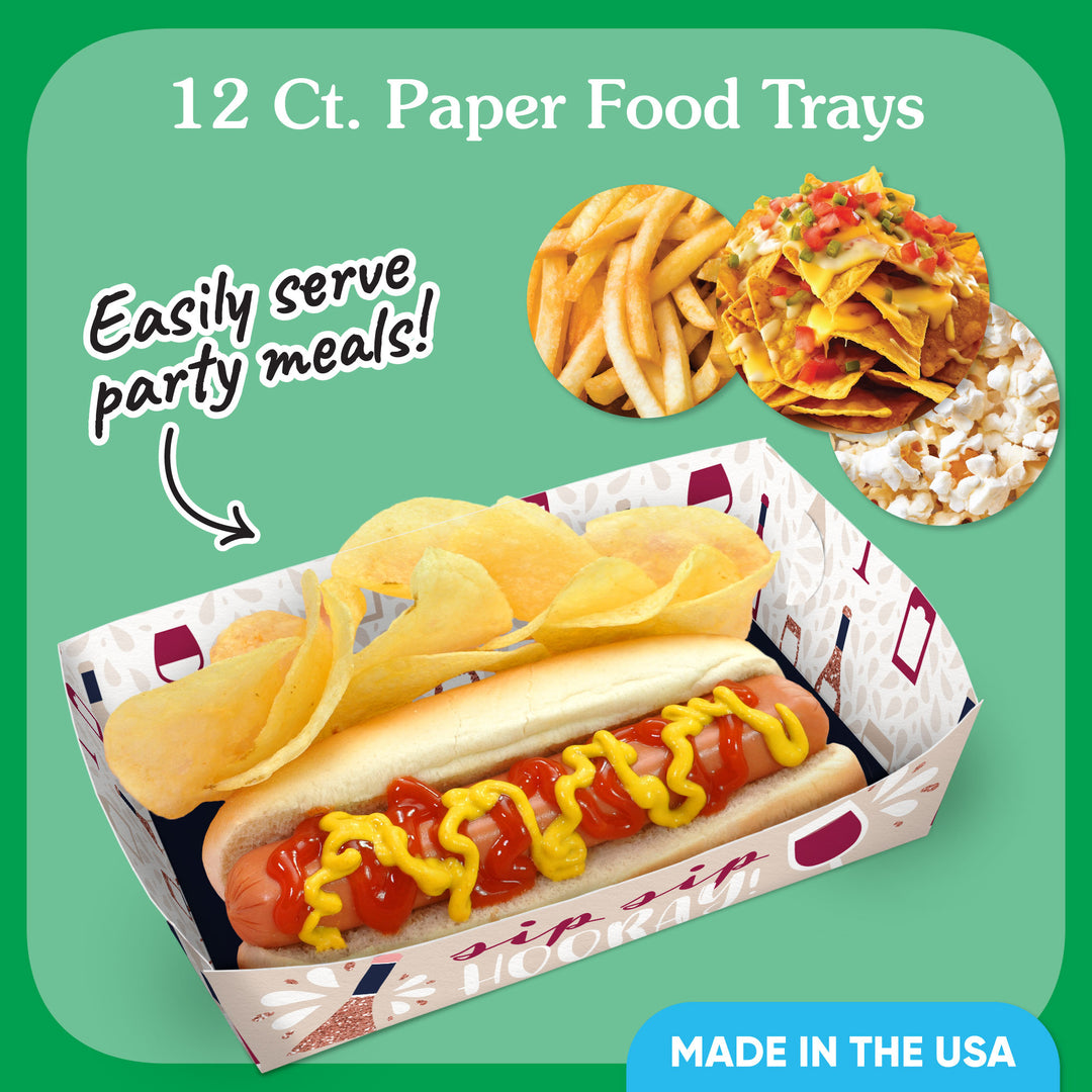 But First, Wine Party Paper Food Trays - 12 Ct