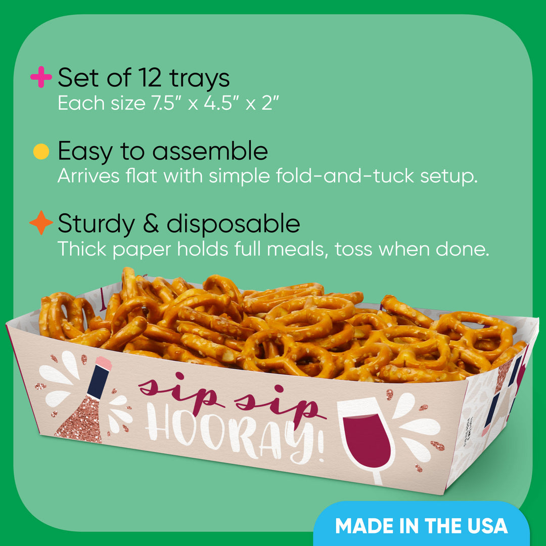 But First, Wine Party Paper Food Trays - 12 Ct