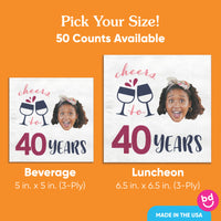 Custom Face Napkins - Wine Birthday