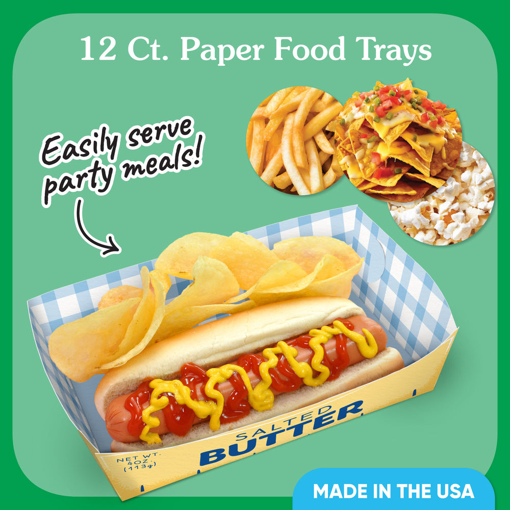 Butter Paper Food Trays - 12 Ct