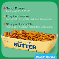 Butter Paper Food Trays - 12 Ct