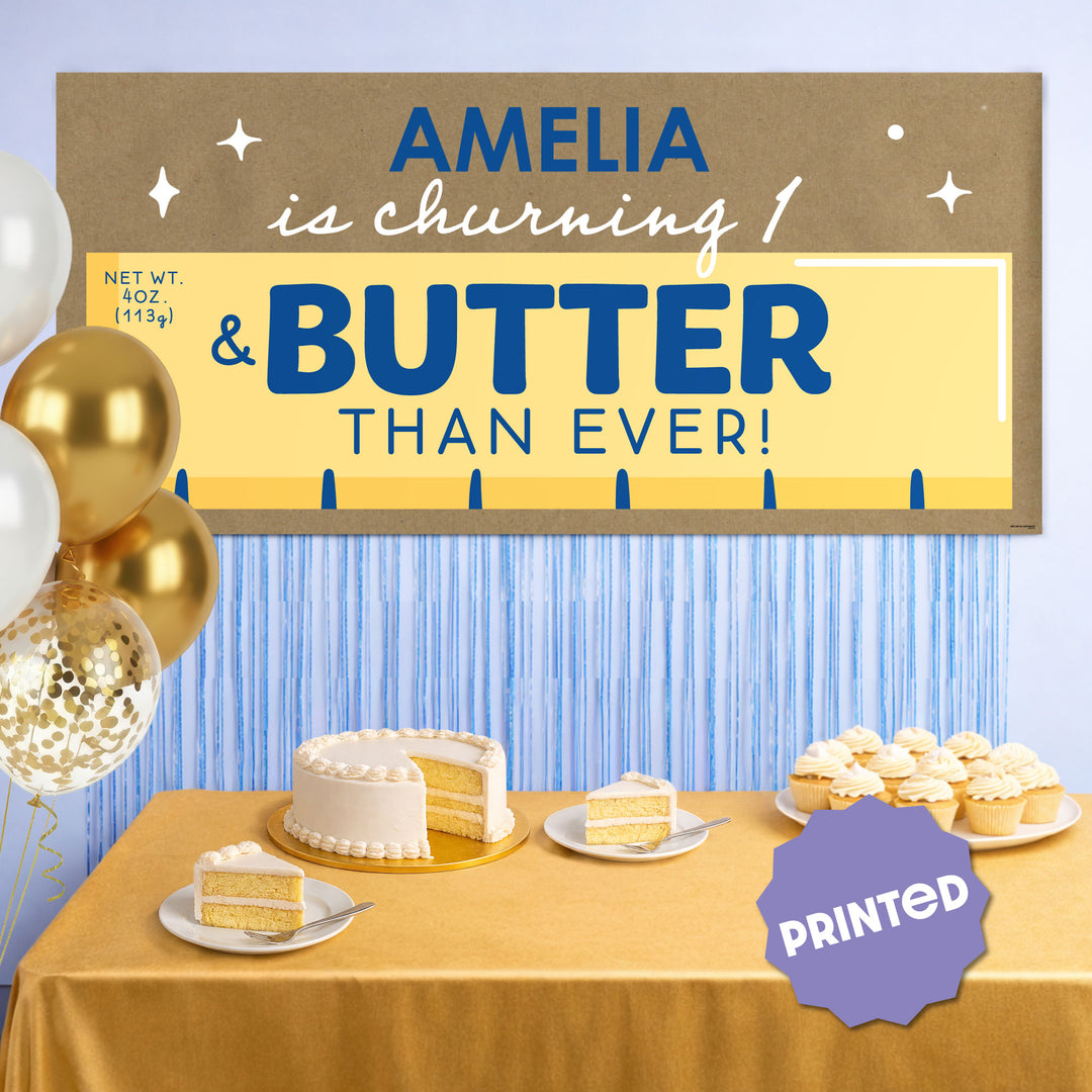 Custom Text Butter Kraft Banner