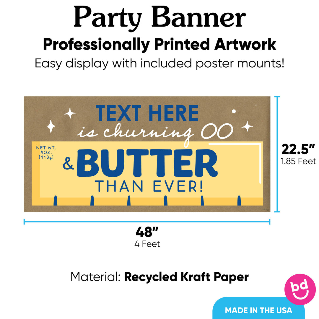 Custom Text Butter Kraft Banner