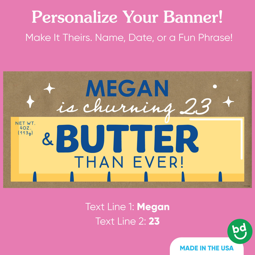 Custom Text Butter Kraft Banner