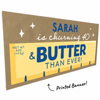 Custom Text Butter Kraft Banner
