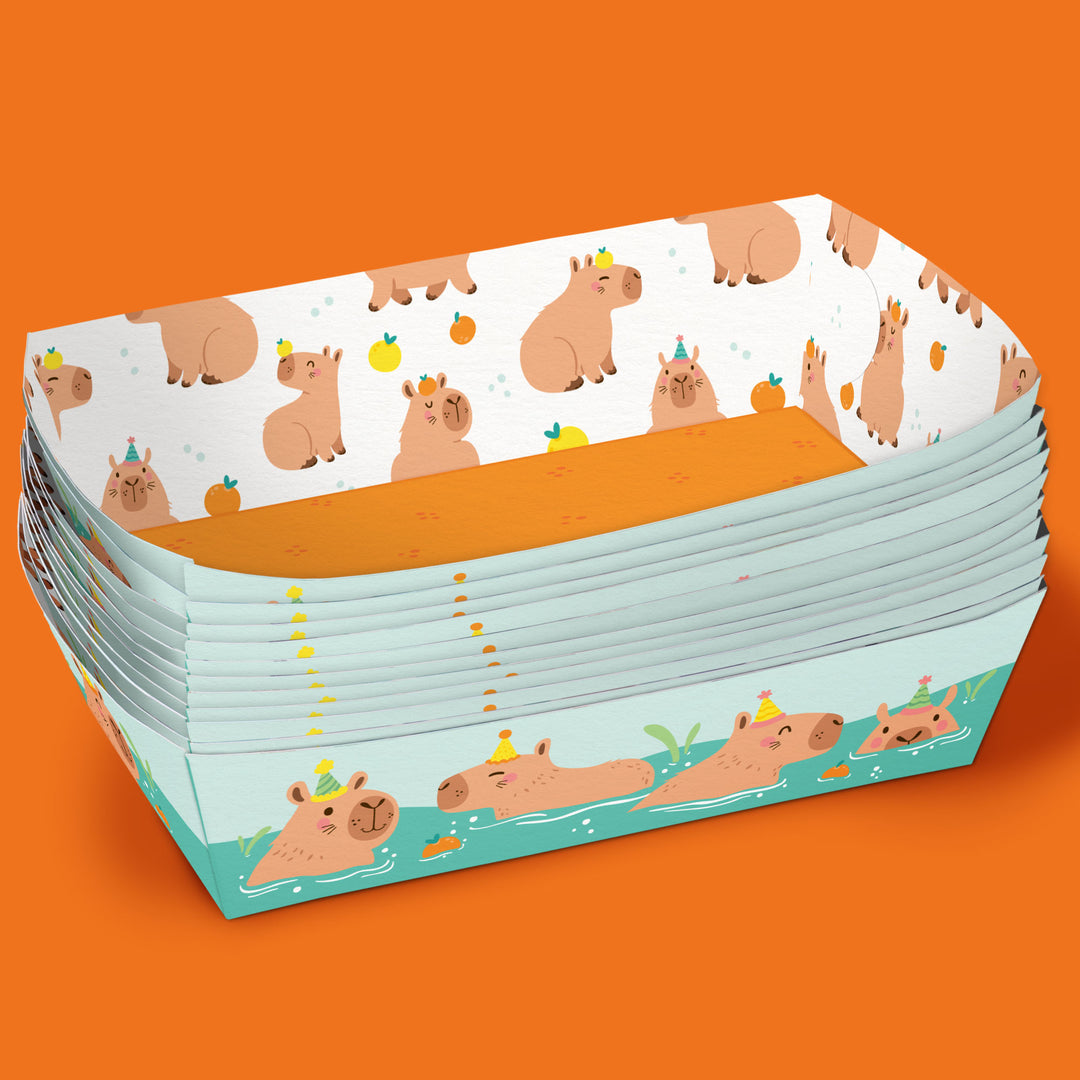 Capybara Birthday Party Paper Food Trays