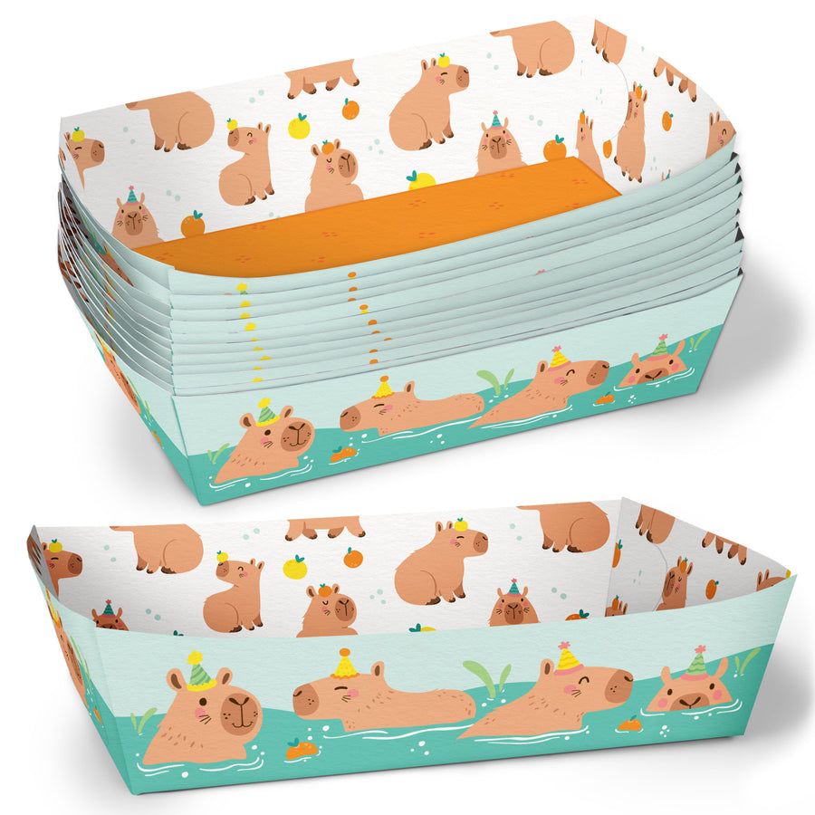 Capybara Birthday Party Paper Food Trays