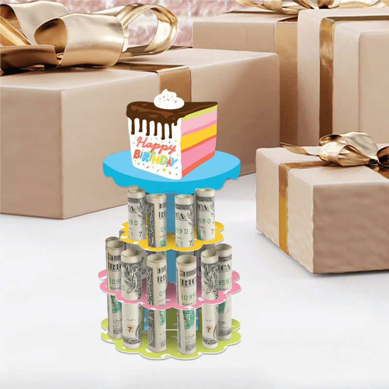 Cake Time - DIY Happy Birthday Party Money Holder Gift - Cash Cake