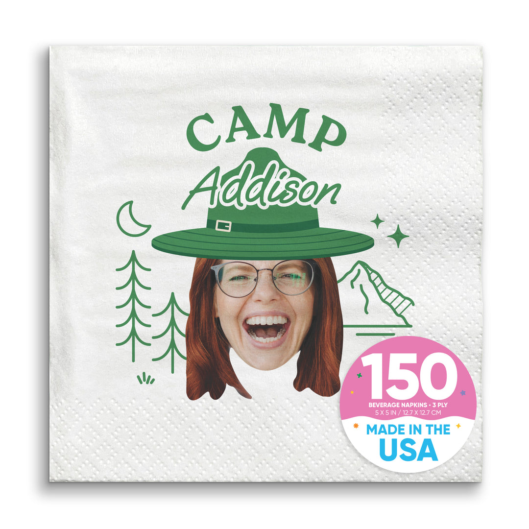 Custom Face Napkins - Camp Bach