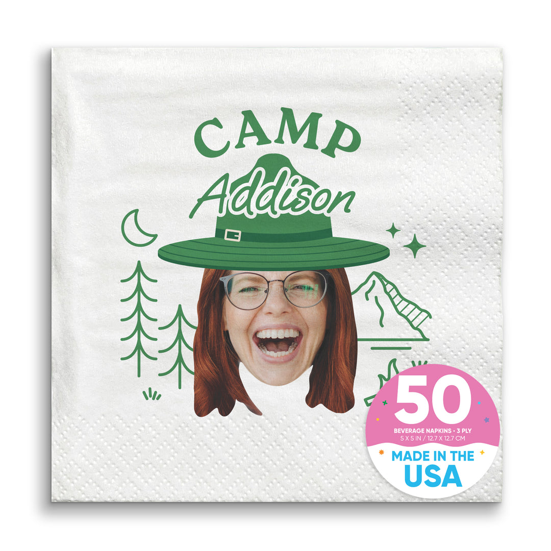 Custom Face Napkins - Camp Bach