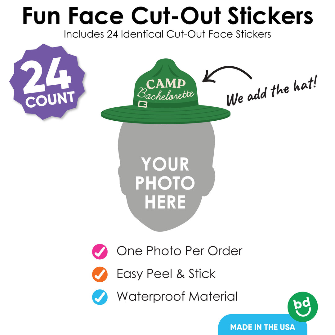 Custom Face Camp Bach Cut-Out Stickers - Set of 24
