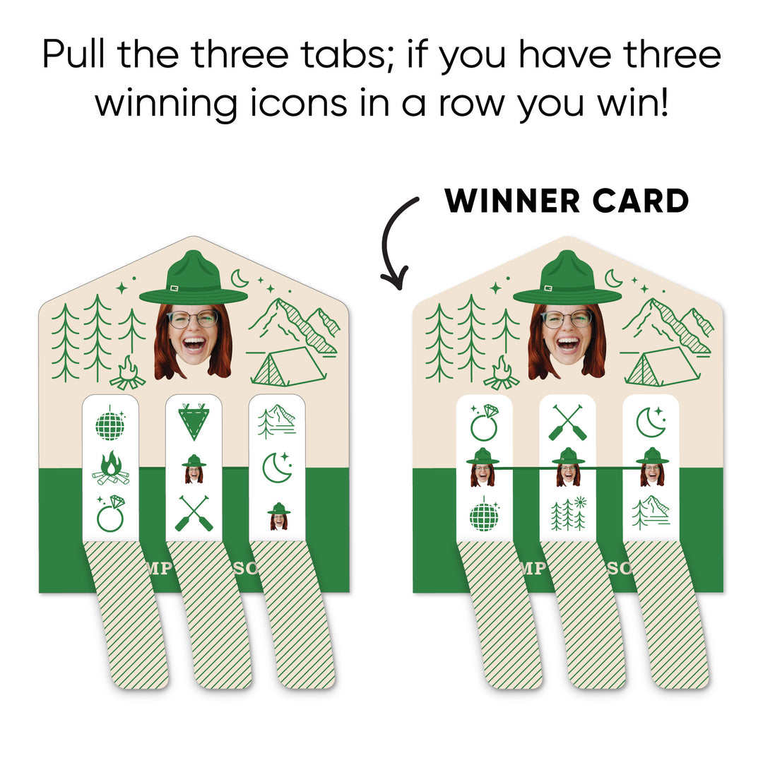 Custom Face Camp Bach Pull Tab Game