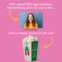 Custom Face Camp Bach Popcorn Box - 12 Ct
