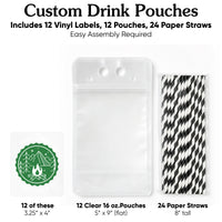 Custom Text Drink Pouches - Camp Bachelorette - 12 Ct
