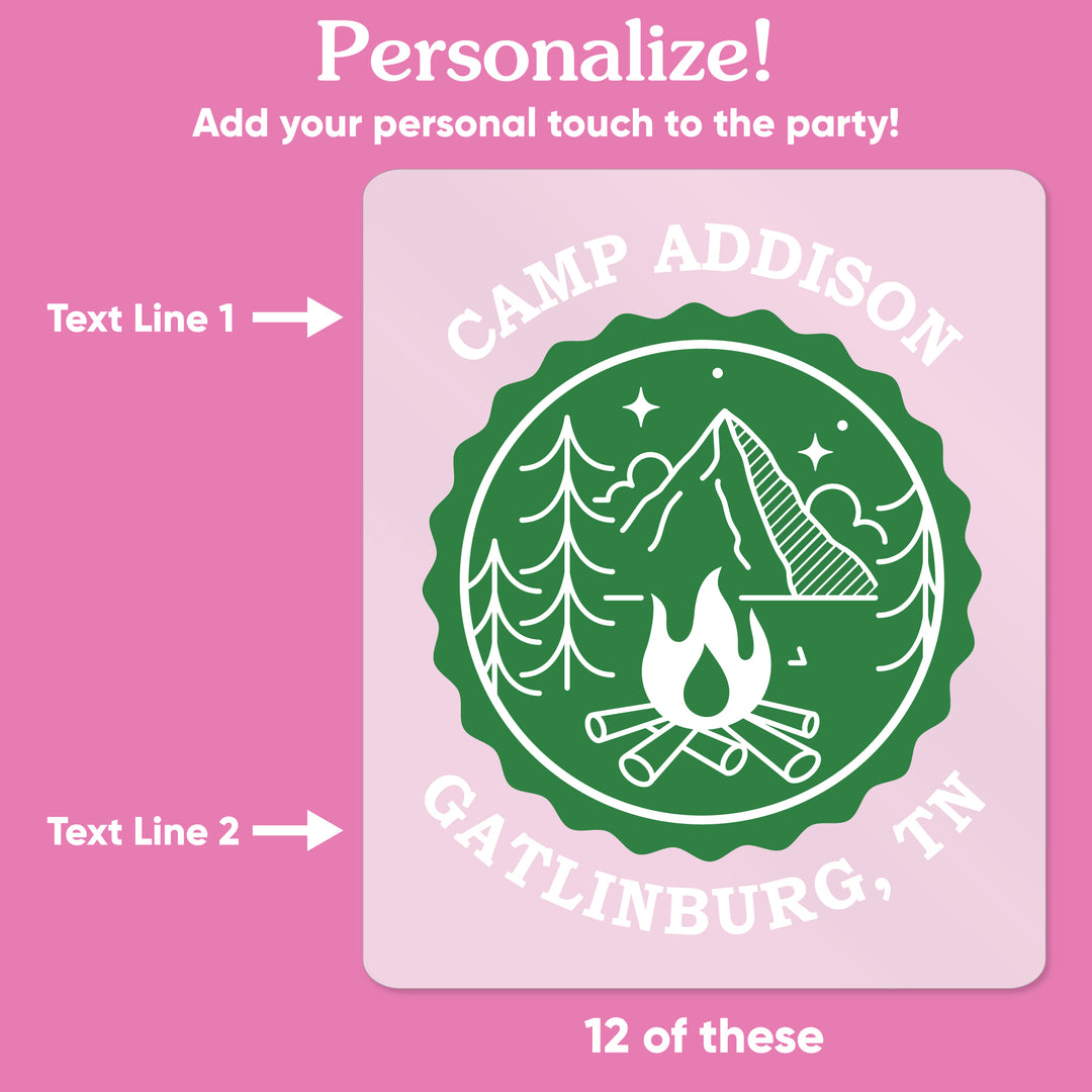 Custom Text Drink Pouches - Camp Bachelorette - 12 Ct