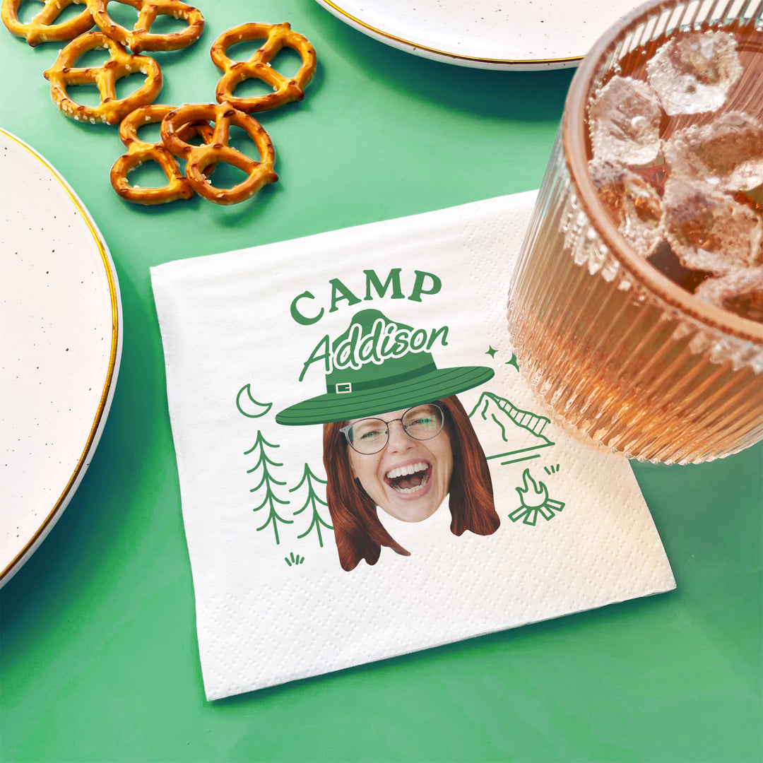 Custom Face Napkins - Camp Bach