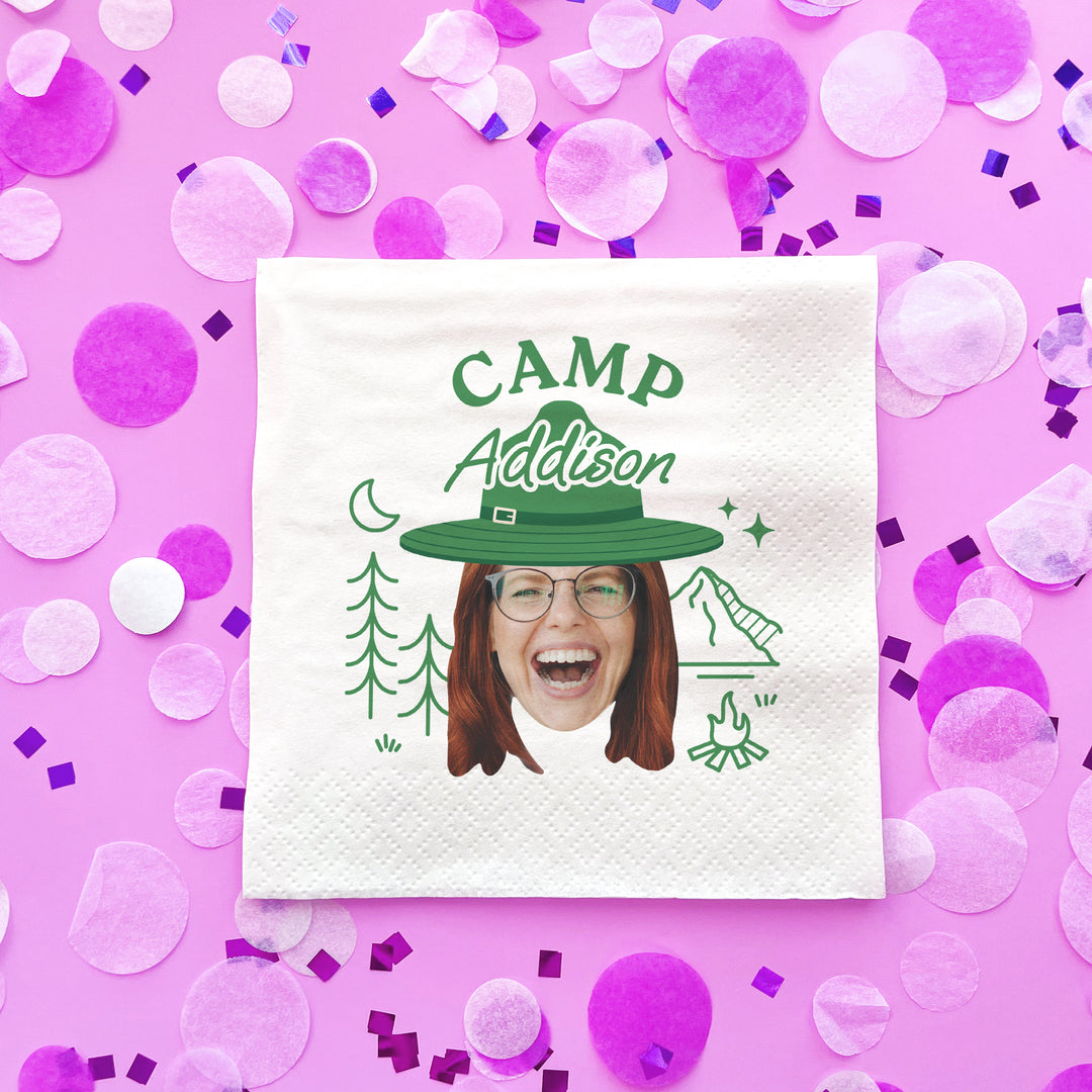 Custom Face Napkins - Camp Bach