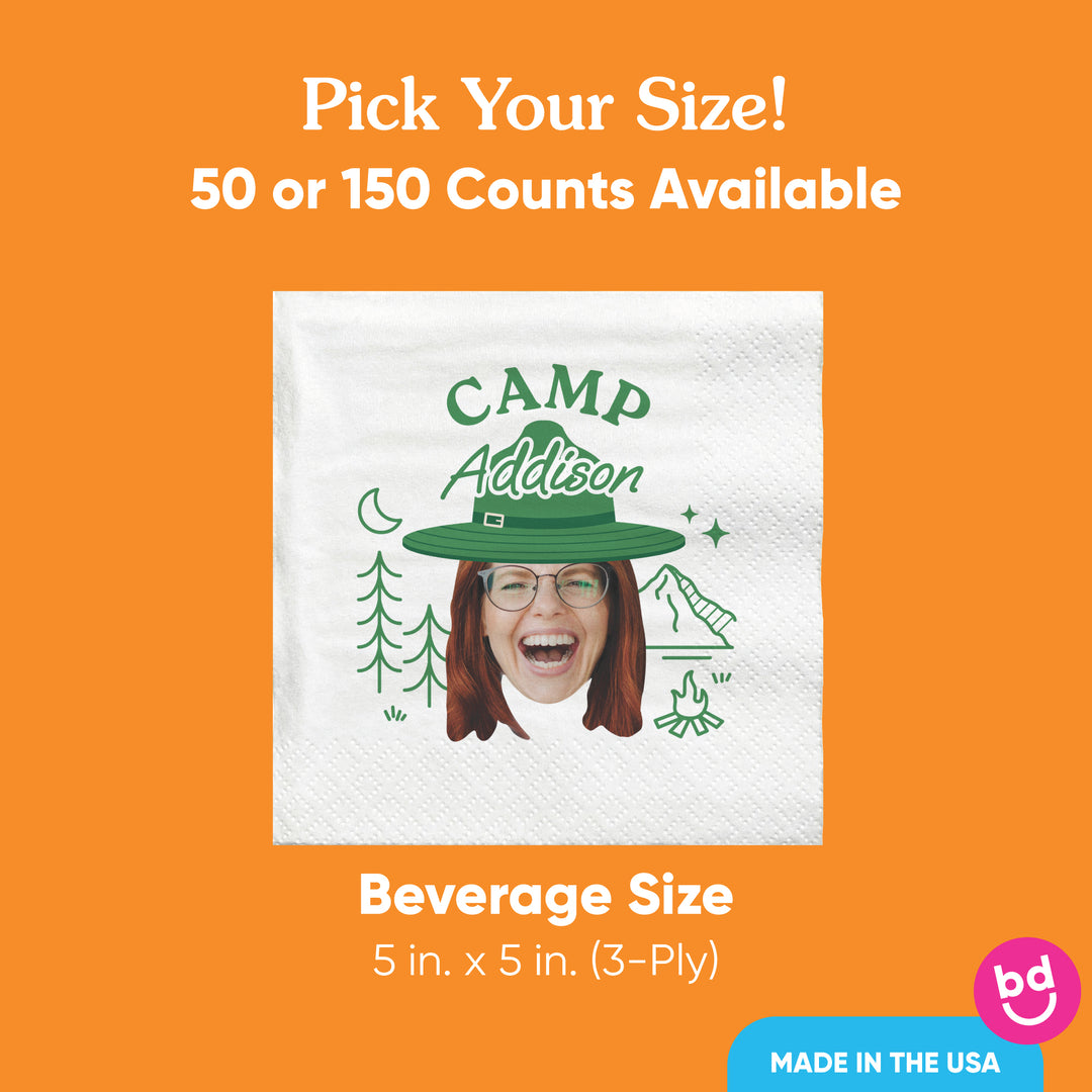Custom Face Napkins - Camp Bach