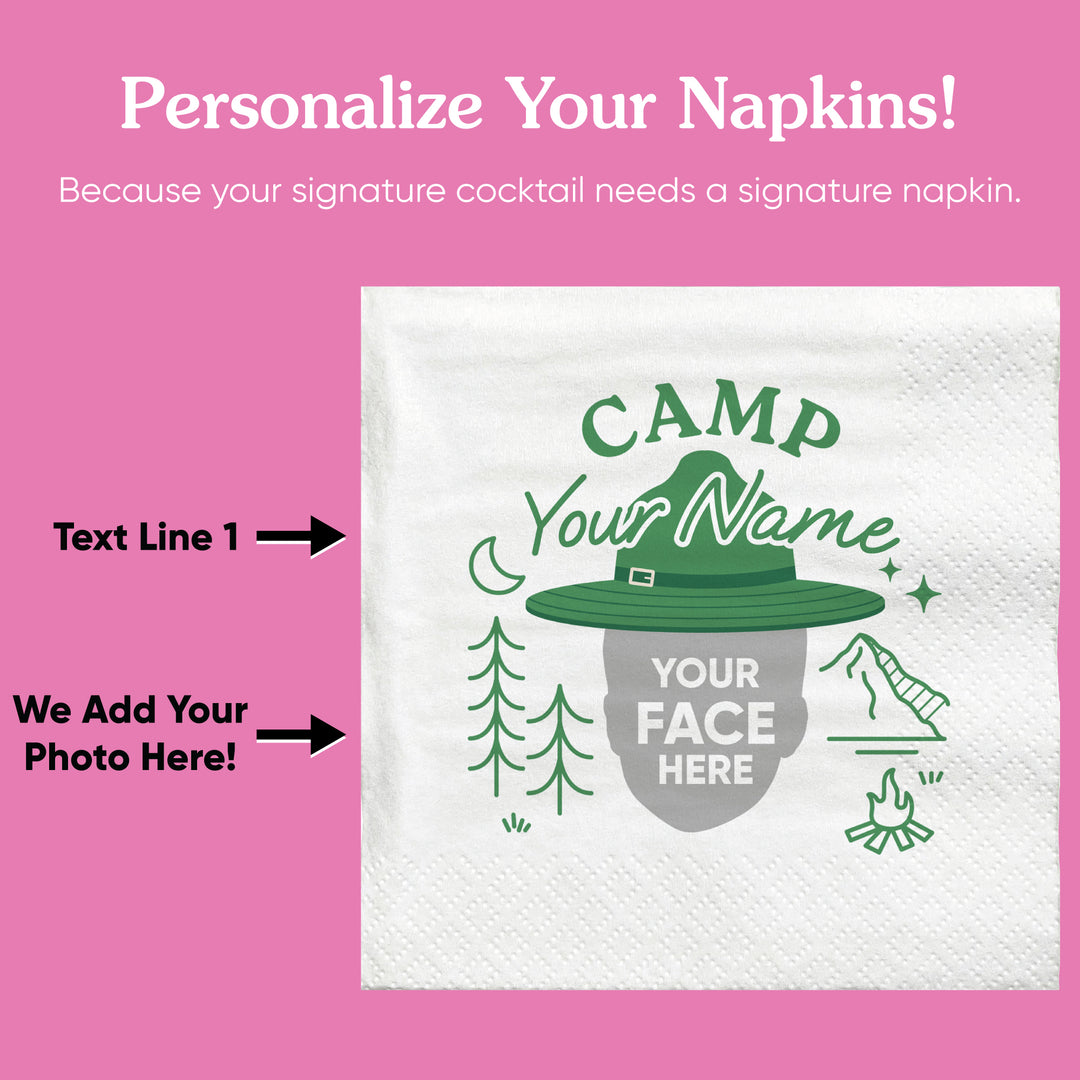 Custom Face Napkins - Camp Bach