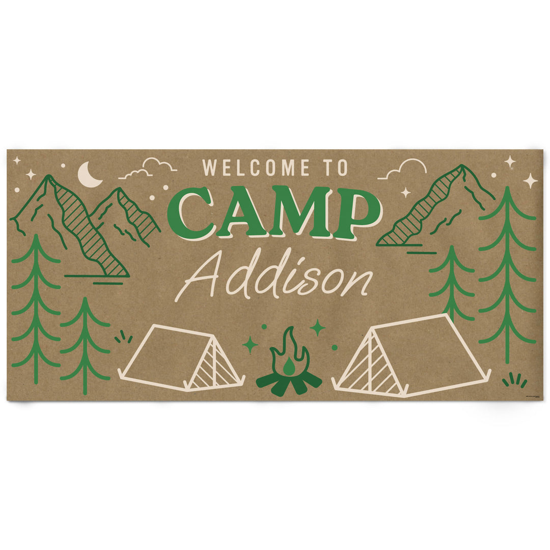 Camp Bachelorette personalized kraft paper banner main image for girls weekend