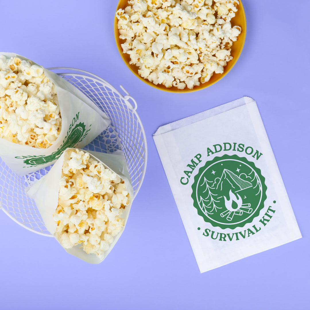 Custom Text Paper Treat Bags - Camp Bach