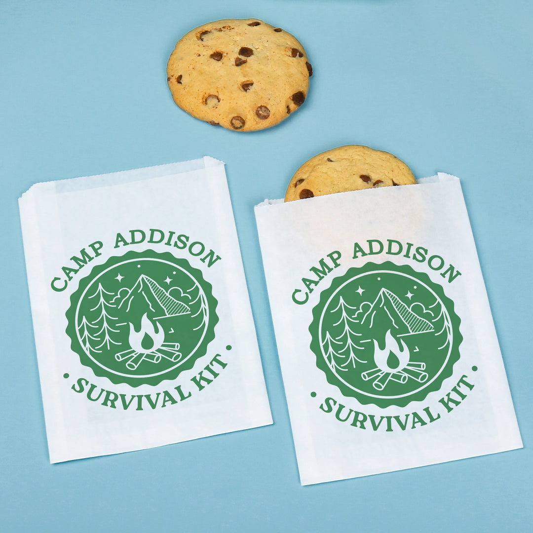 Custom Text Paper Treat Bags - Camp Bach