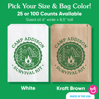 Custom Text Paper Treat Bags - Camp Bach