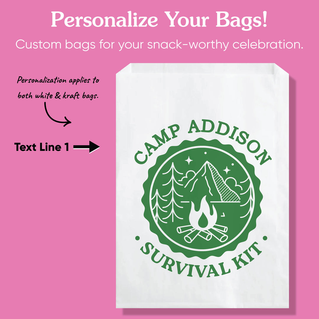 Custom Text Paper Treat Bags - Camp Bach