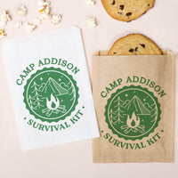 Custom Text Paper Treat Bags - Camp Bach