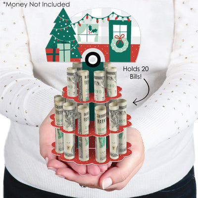 Camper Christmas - DIY Red and Green Holiday Party Money Holder Gift - Cash Cake