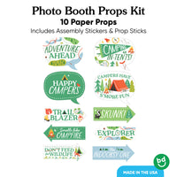 10 piece camping photo prop set layout