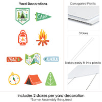 10 piece camping yard sign set layout