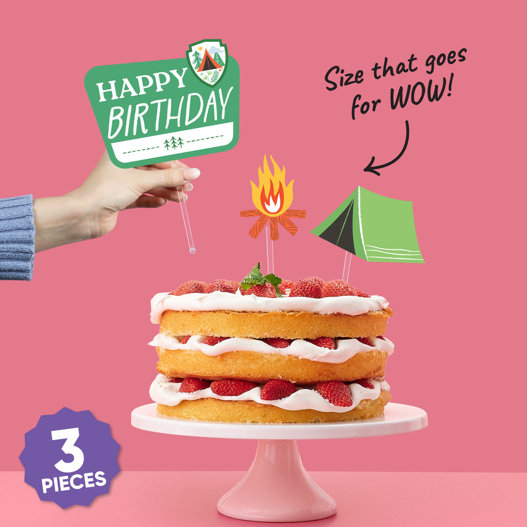 Close-up of happy birthday topper design