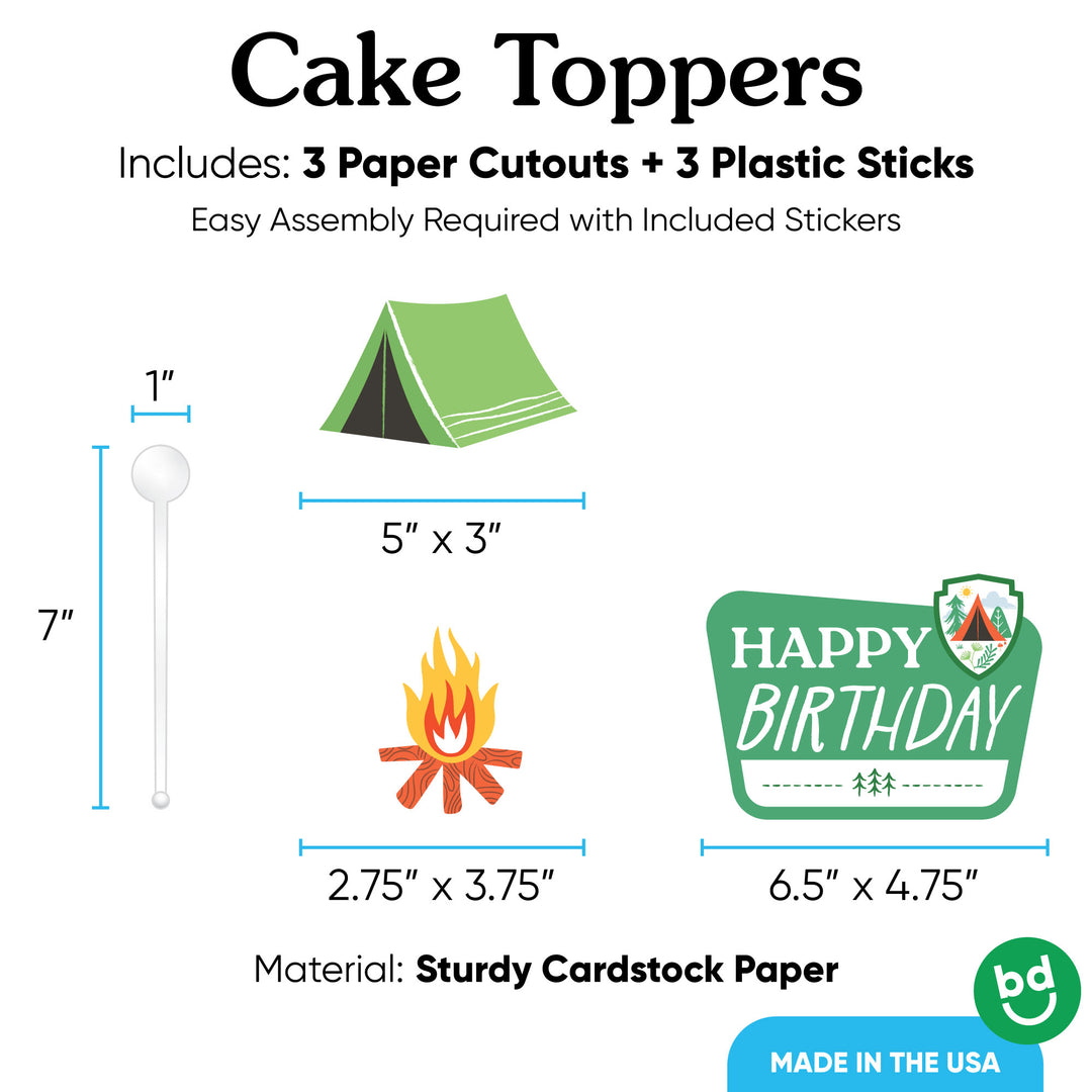 3 piece topper set with sticks layout