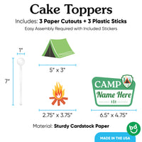 Tent and campfire topper detail view